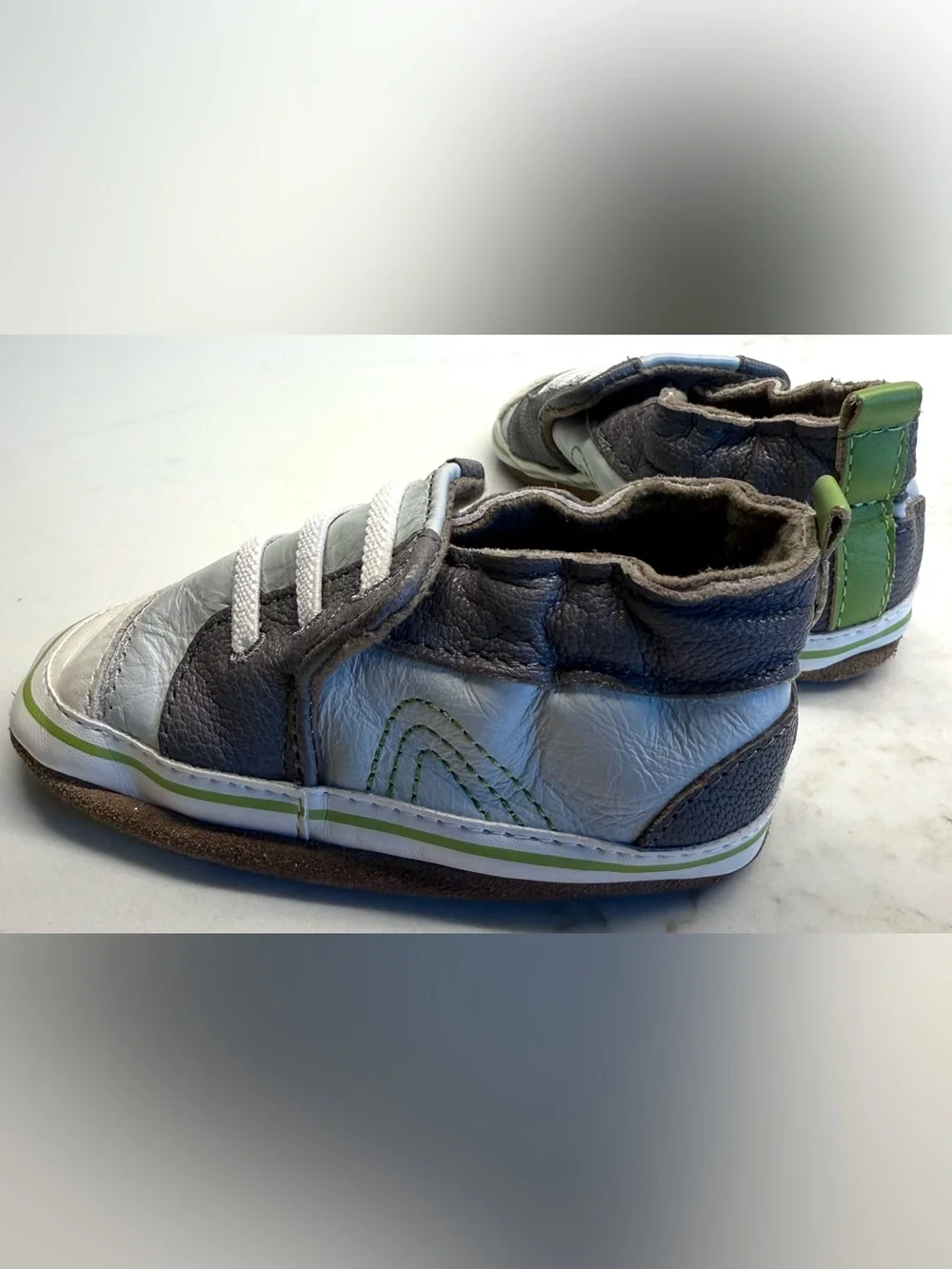 Robeez 12-18M Shoe Bundle | Gray Sneakers & Navy Slip-Ons